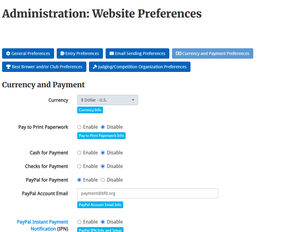 Currency and Payment Preferences